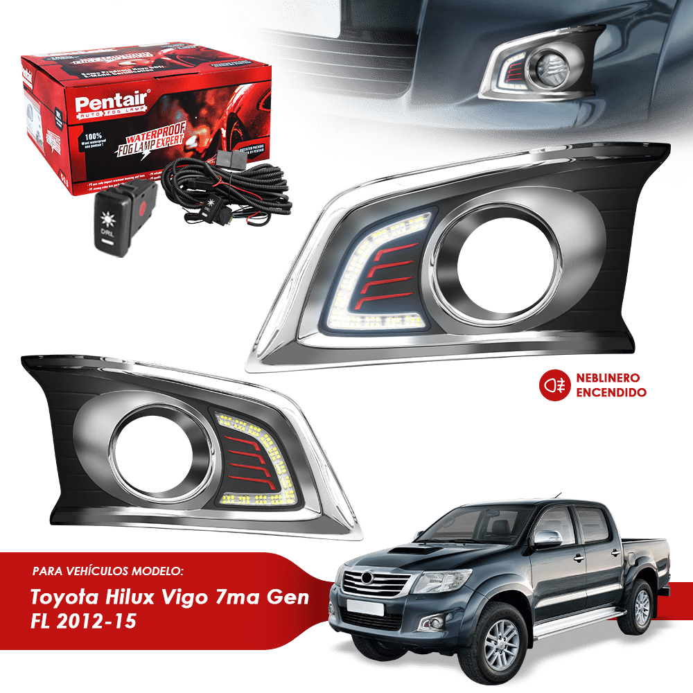 MASCARA NEBLINERO LED TY HILUX VIGO 7MA GEN FL 2012-15