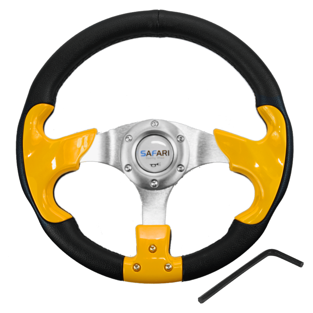 TIMON DEPORTIVO STRONG PVC 320MM NEGRO/AMARILLO