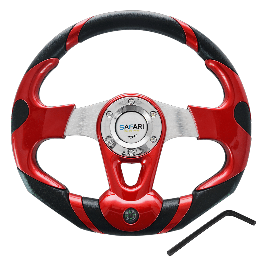 TIMON DEPORTIVO COMPASS PVC 350MM NEGRO/ROJO