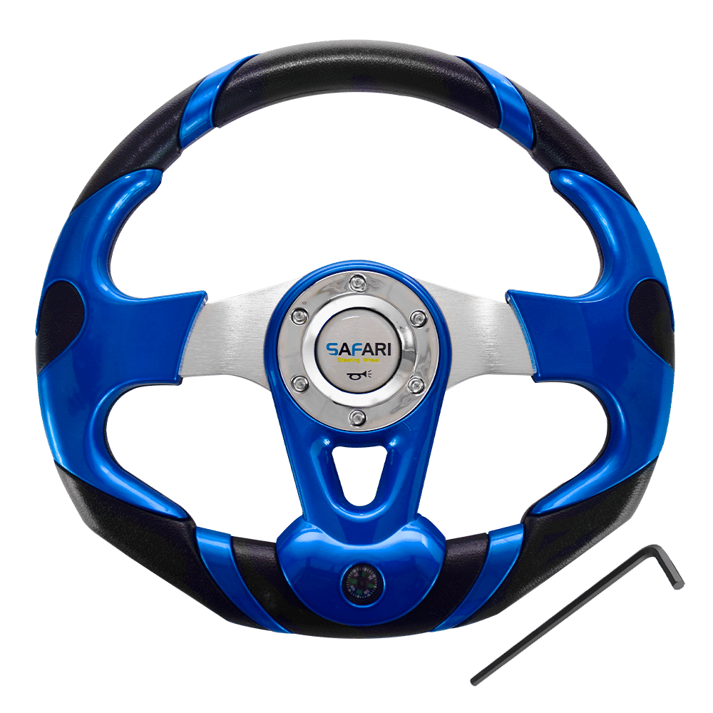 TIMON DEPORTIVO COMPASS PVC 350MM NEGRO/AZUL