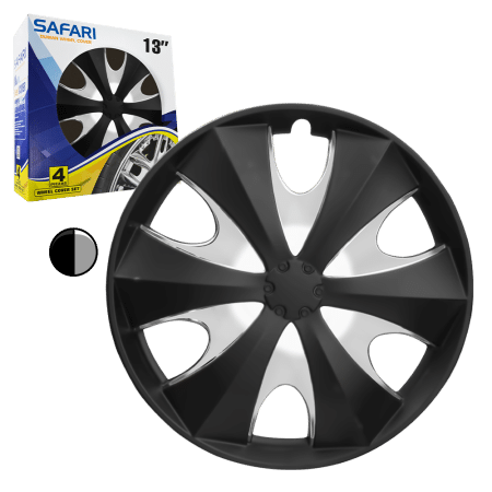 TAPAS DE RUEDA 13 SILVER/NEGRO