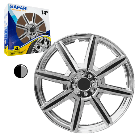 TAPAS DE RUEDA 14 NEGRO/CROMADO