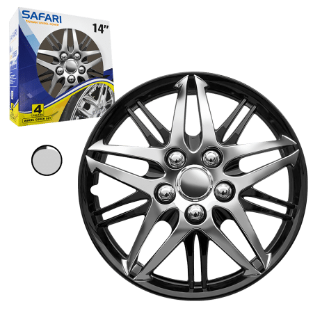 TAPAS DE RUEDA 14 CROMADO/NEGRO