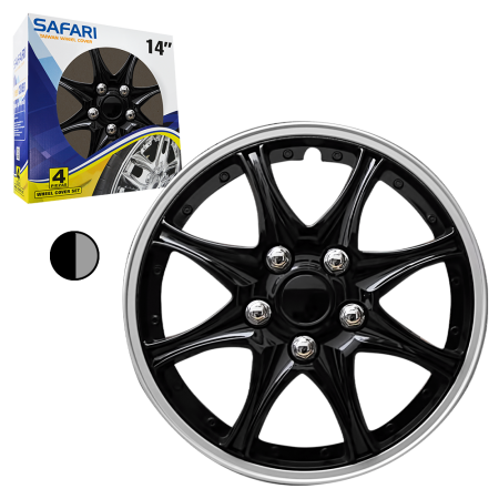 TAPAS DE RUEDA 14 SILVER/NEGRO