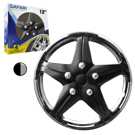 TAPAS DE RUEDA 13 NEGRO/CROMADO