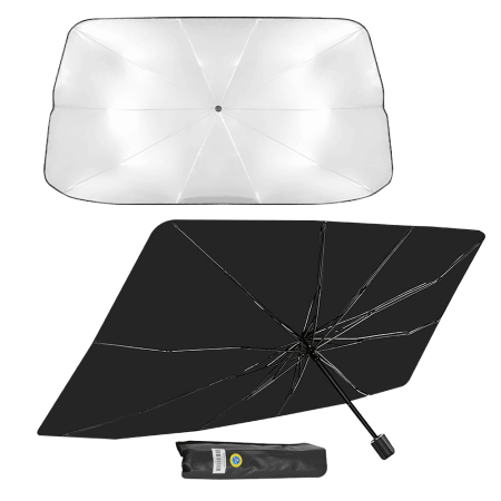 TAPASOL EXPANDIBLE C/MANGO TITANIO/HIERRO+TELA 145X79CM P/SUV