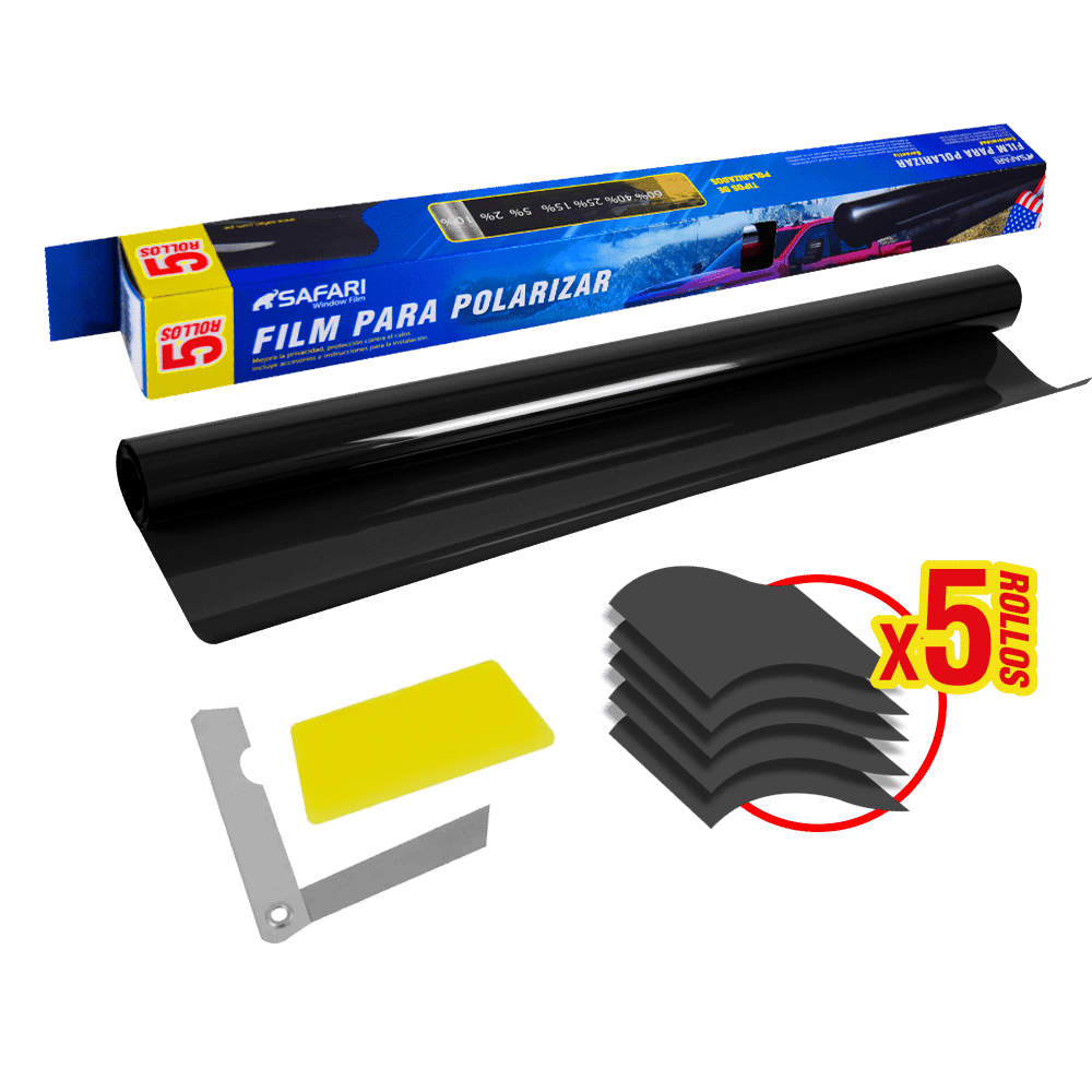 PAPEL POLARIZADO 3MX50CM X5 V:25% IR:15% UV:99% BLACK