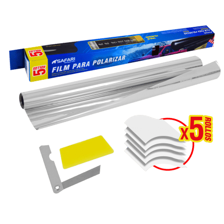 PAPEL POLARIZADO 3MX50CM X5 V:10% IR:90% UV:90% D-SILVER