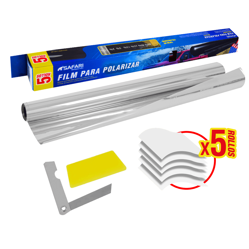 PAPEL POLARIZADO 3MX50CM X5 V:10% IR:90% UV:90% D-SILVER