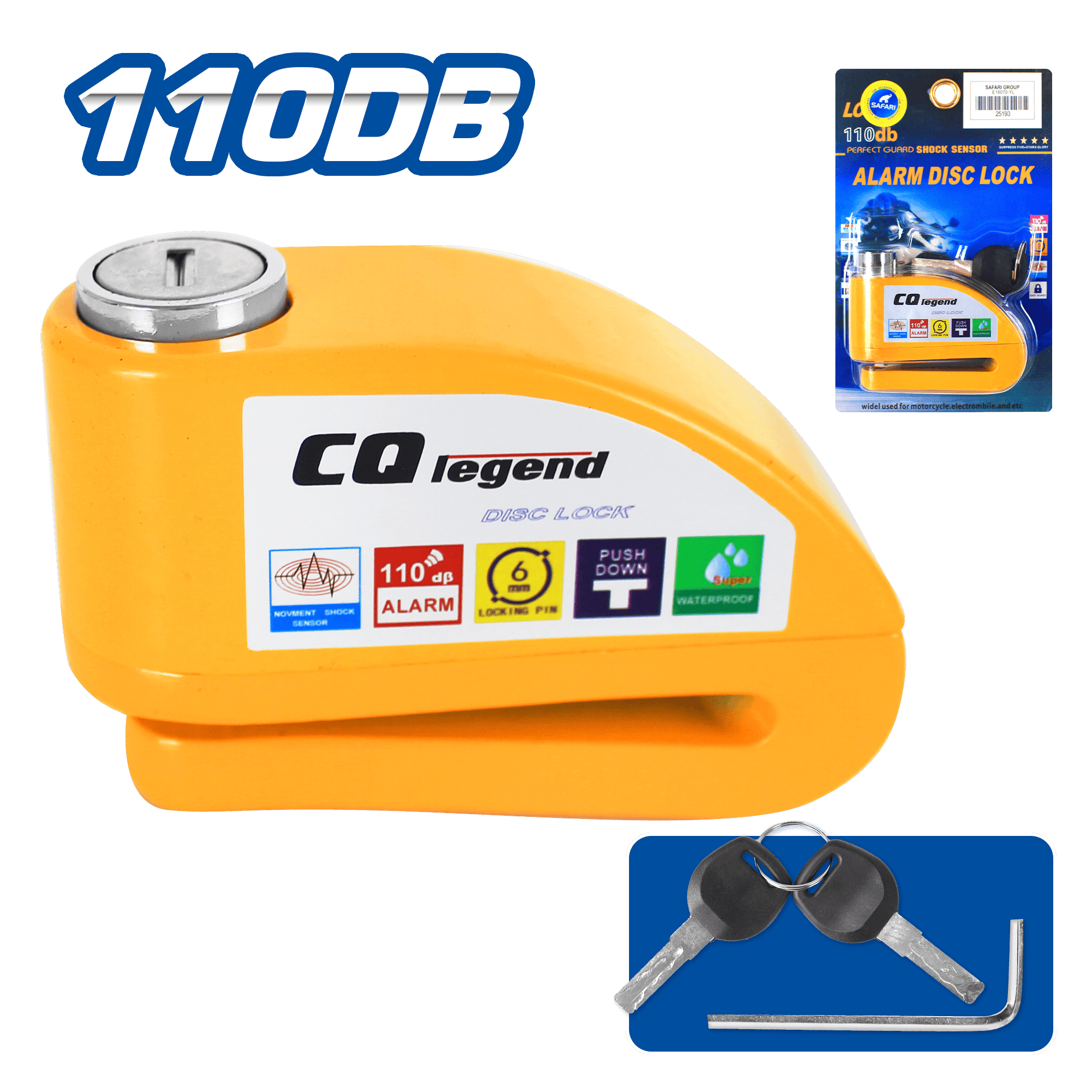 ALARMA PARA MOTOCICLETA AMARILLO