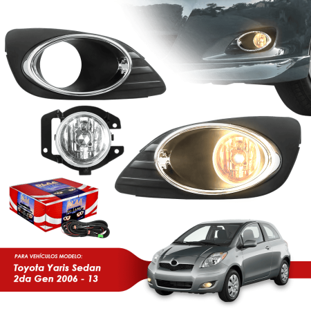 NEBLINERO SET COMPLETO DET CROMADO TY YARIS SEDAN 2DA GEN 2006-13