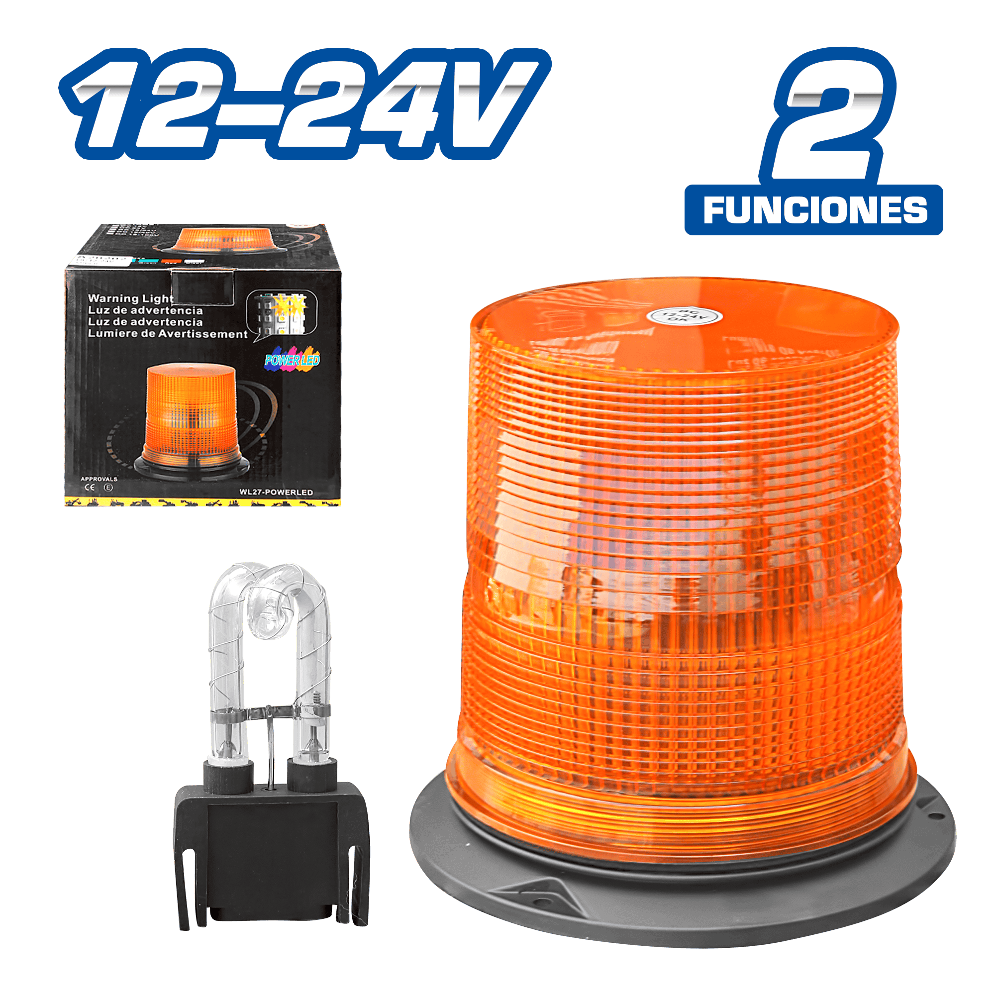 LUZ DE EMERGENCIA XENON 12-24V AMBAR 2 FUNCIONES