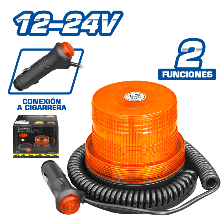 LUZ ADVERTENCIA LED CHICO 12V-24V 2FUNC AMBAR