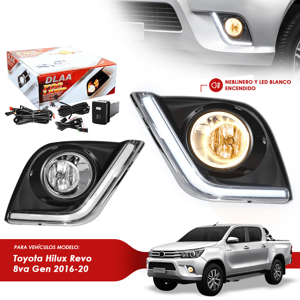 NEBLINERO SET COMPLETO DRL TY HILUX REVO 8VA GEN 2016-20