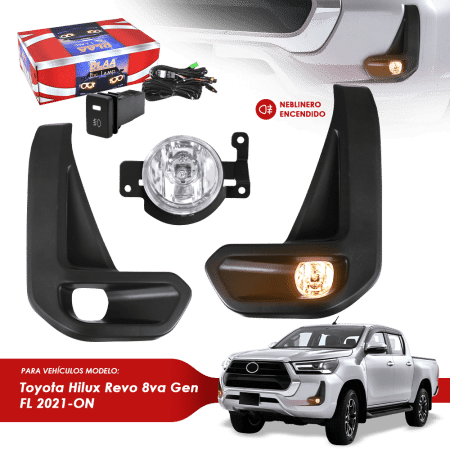 NEBLINERO SET COMPLETO BLACK TY HILUX REVO 8VA GEN FL 2021-ON