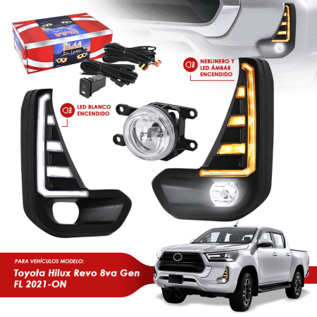 NEBLINERO SET COMPLETO + DLR/DIR TY HILUX REVO 8VA GEN FL 2021-ON
