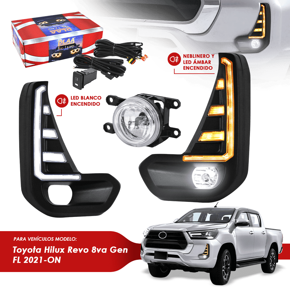 NEBLINERO SET COMPLETO + DLR/DIR TY HILUX REVO 8VA GEN FL 2021-ON