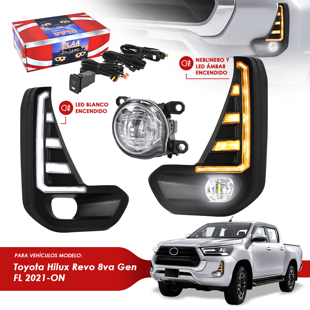 NEBLINERO SET COMPLETO LED +DLR/DIR TY HILUX REVO 8VA GEN FL 2021-ON