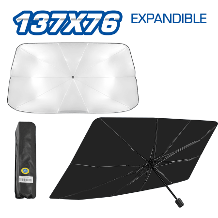 TAPASOL EXPANDIBLE C/MANGO TITANIO/HIERRO+TELA 130X76CM P/SUV