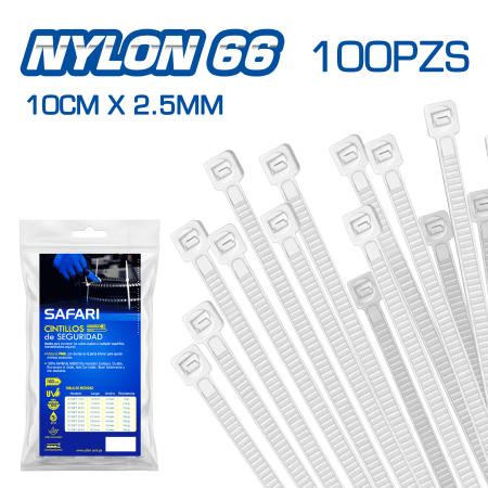 CINTILLO DE NYLON 66 BLANCO 10CMX2.5MM