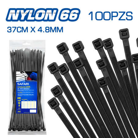 CINTILLO DE NYLON 66 NEGRO 37CMX4.8MM
