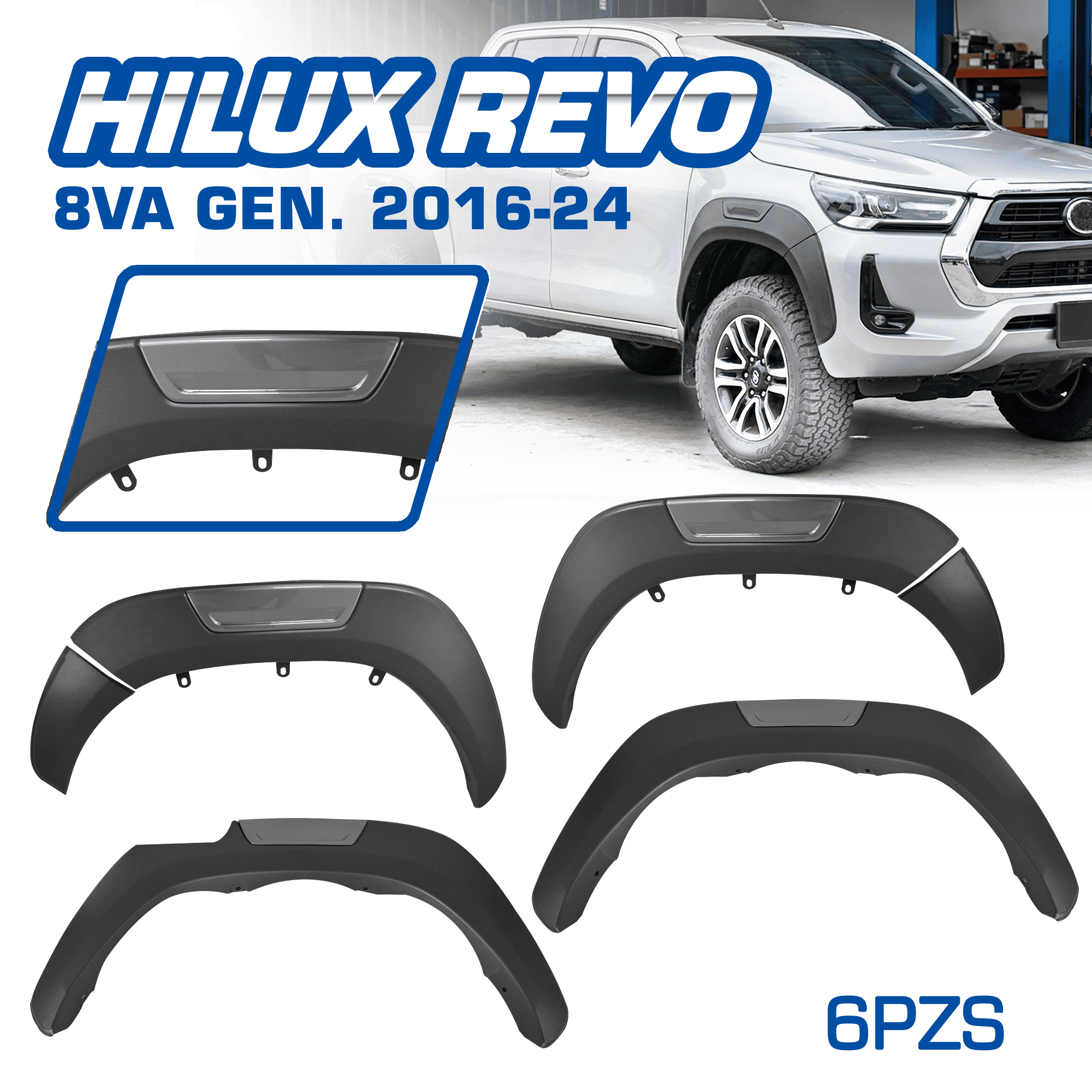 FENDER HQ P/TY HILUX REVO 8VA GEN 2016-24 DET/DARK GRAY