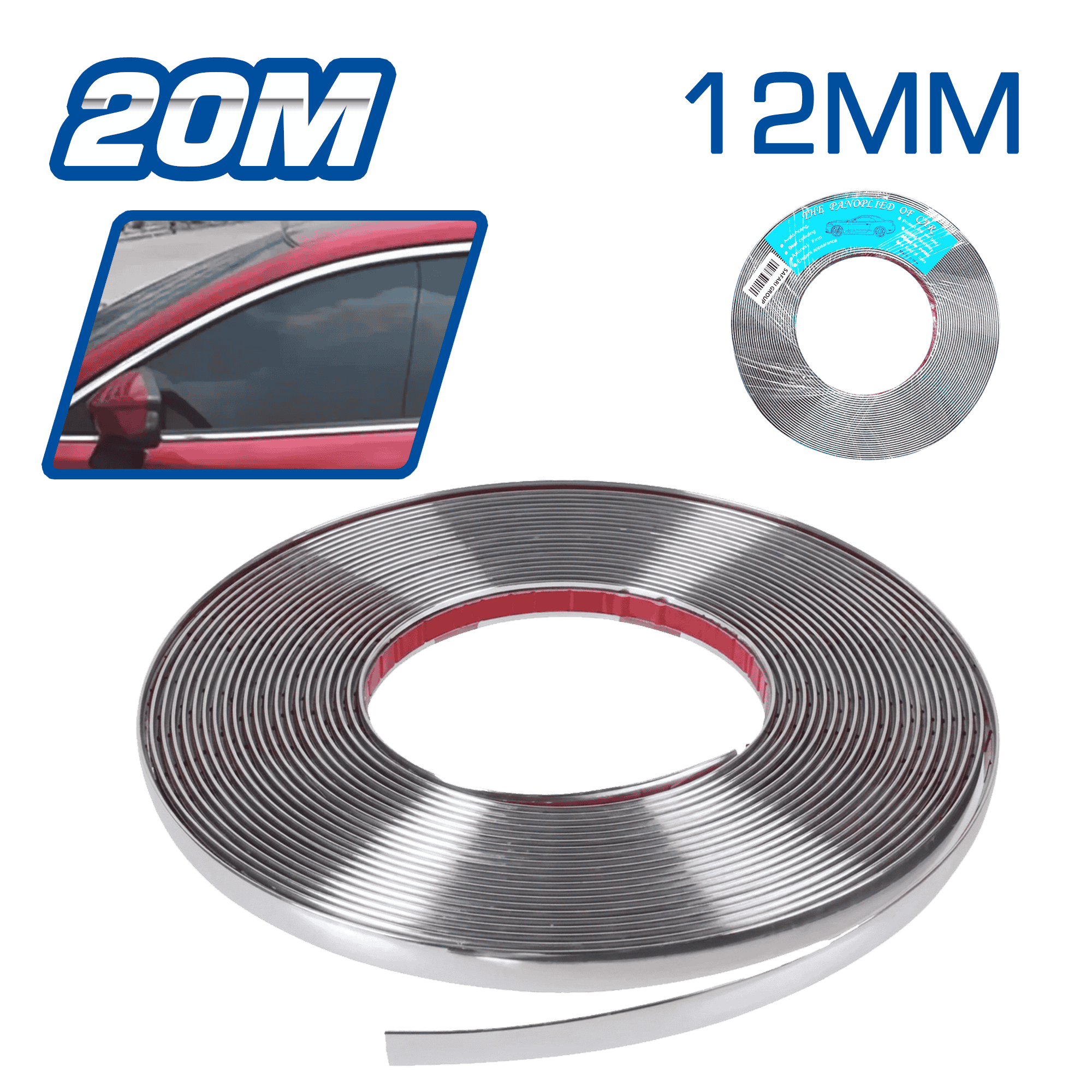 FILETE PLANO 12MMX20M ROLLO CROMADO