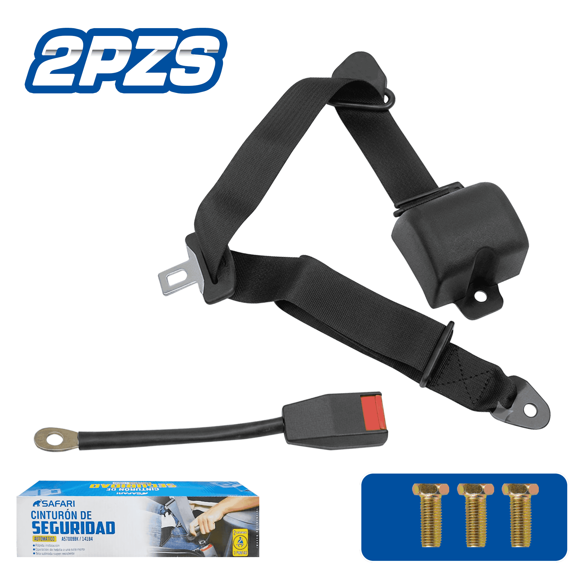 CINTURON DE SEGURIDAD AUTOMÁTICO 3 PUNTAS – 2 PZS X