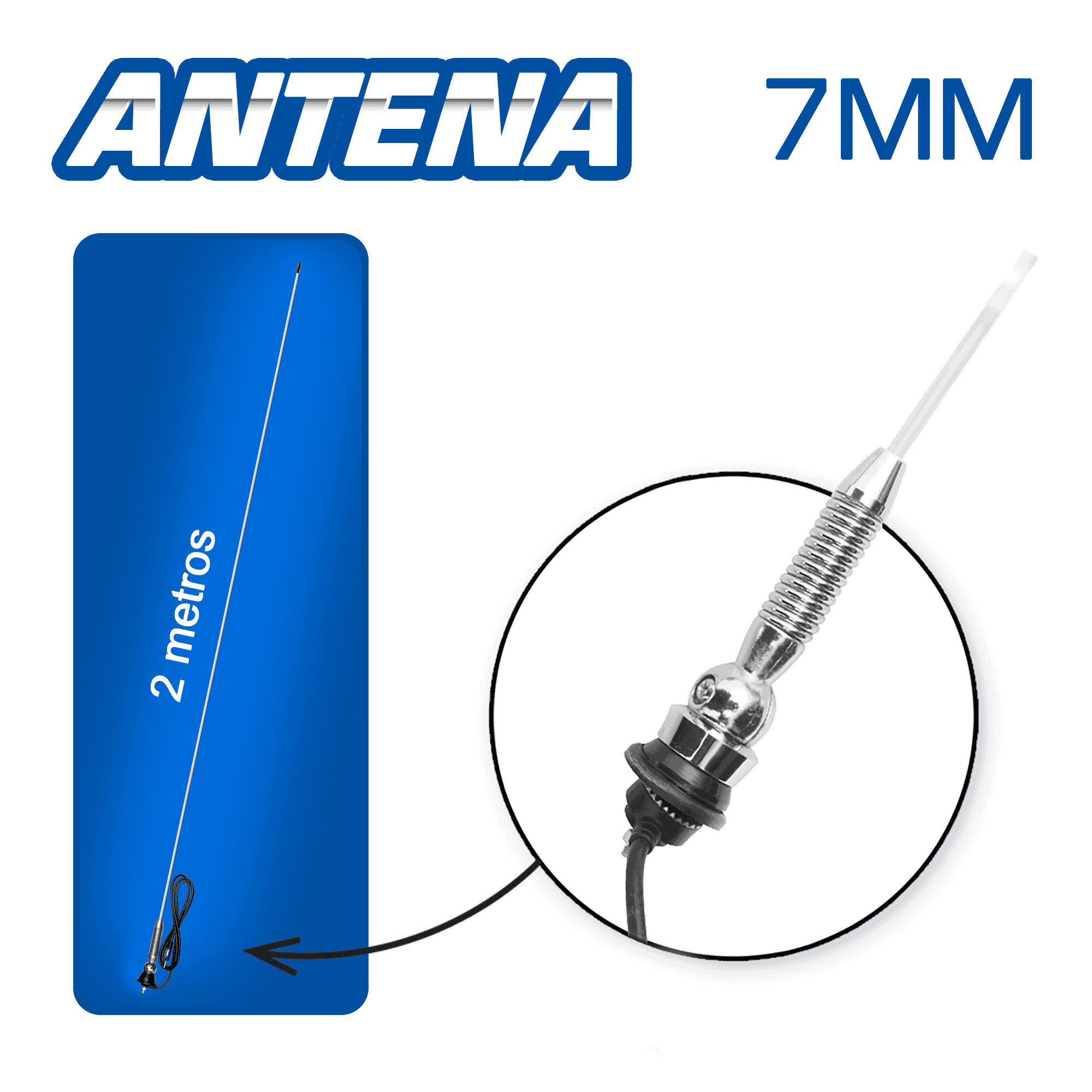 ANTENA PATRULLERA 2MX7MM B BLANCO