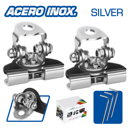 SOPORTE HI-TECH ACERO INOX PARA LUZ LED CROMADO