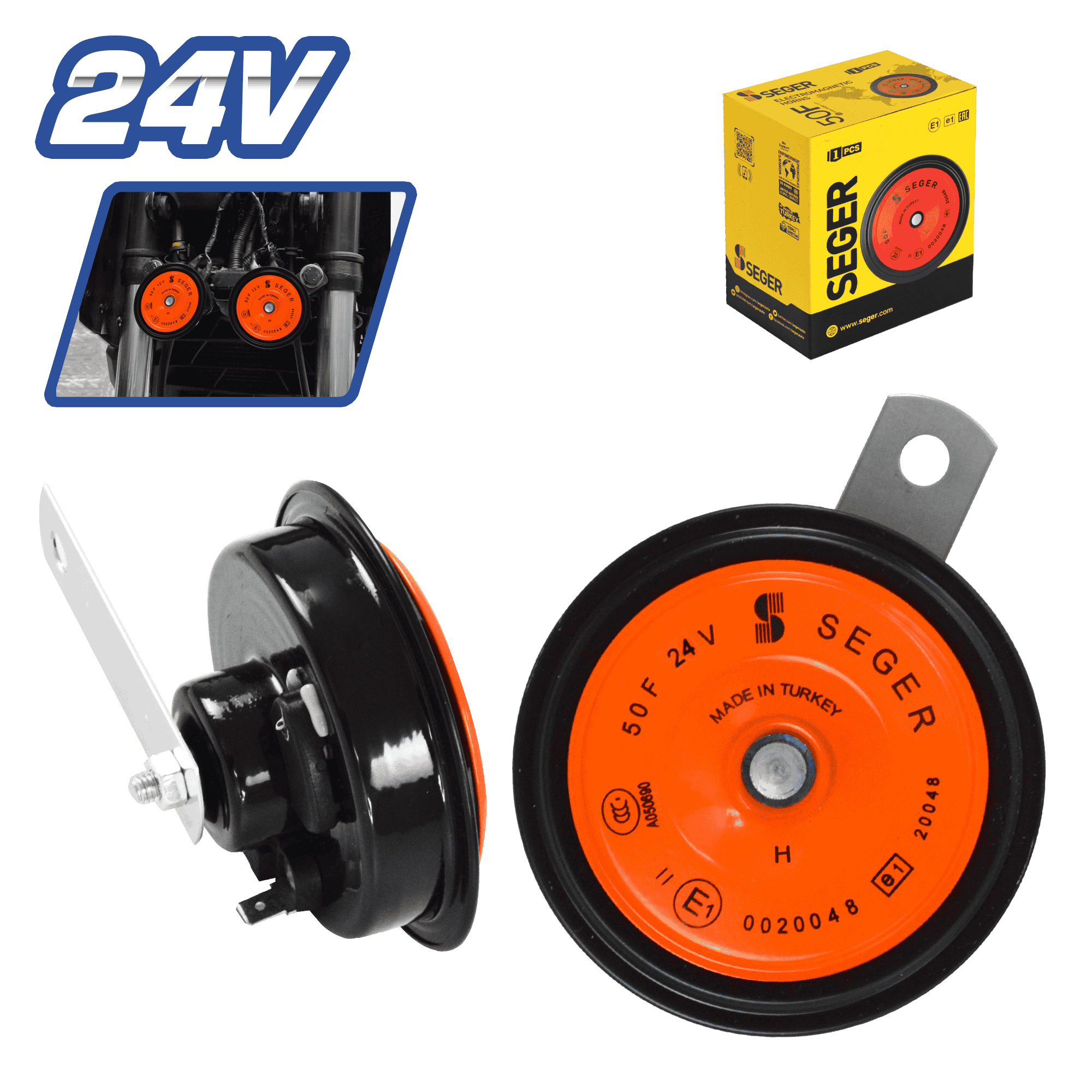 CLAXON TONO ALTO TIPO DISCO 24V