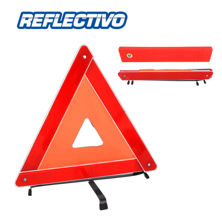 TRIANGULO REFLECTIVO ALTO IMPACTO 42X42CM + AREA INTERNA PLEGABLE
