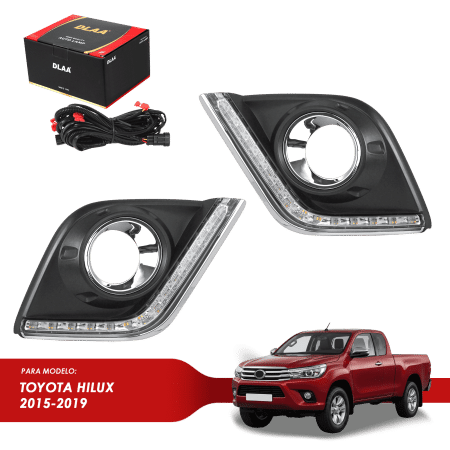 PANEL NEBLINERO P/ TOYOTA HILUX 2015-2019 C/ LUCES LED DE CIRCULACION