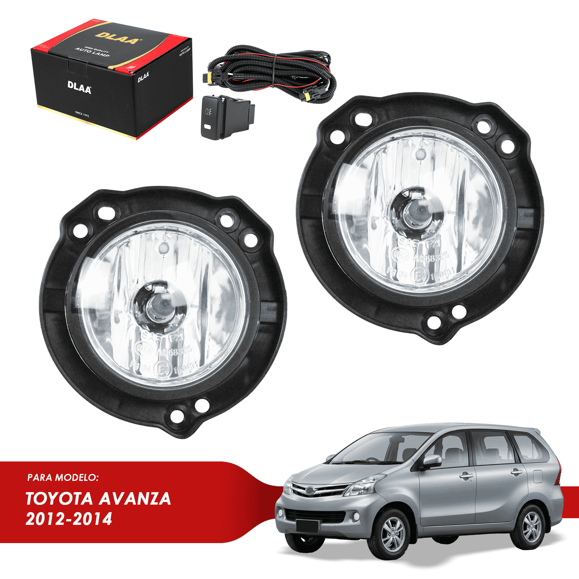 NEBLINERO HOLAGENO P/TOYOTA AVANZA 2012-2014  C /KIT CABLEADO