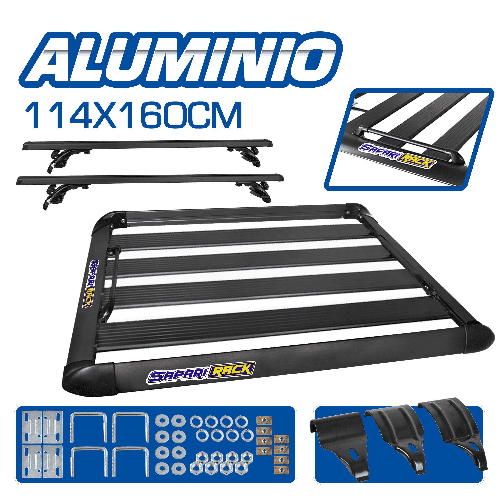 PARRILLA ALUM CLASIC C/BARRA G 63X44 / 1.60M NEGRO