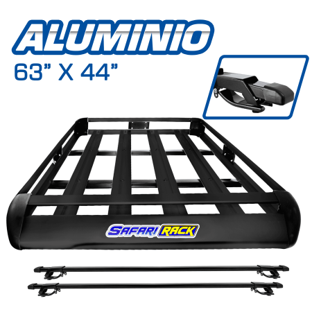 PARRILLA ALUM CANASTA C/BARRA BASIC 63X44 / 1.60M NEGRO