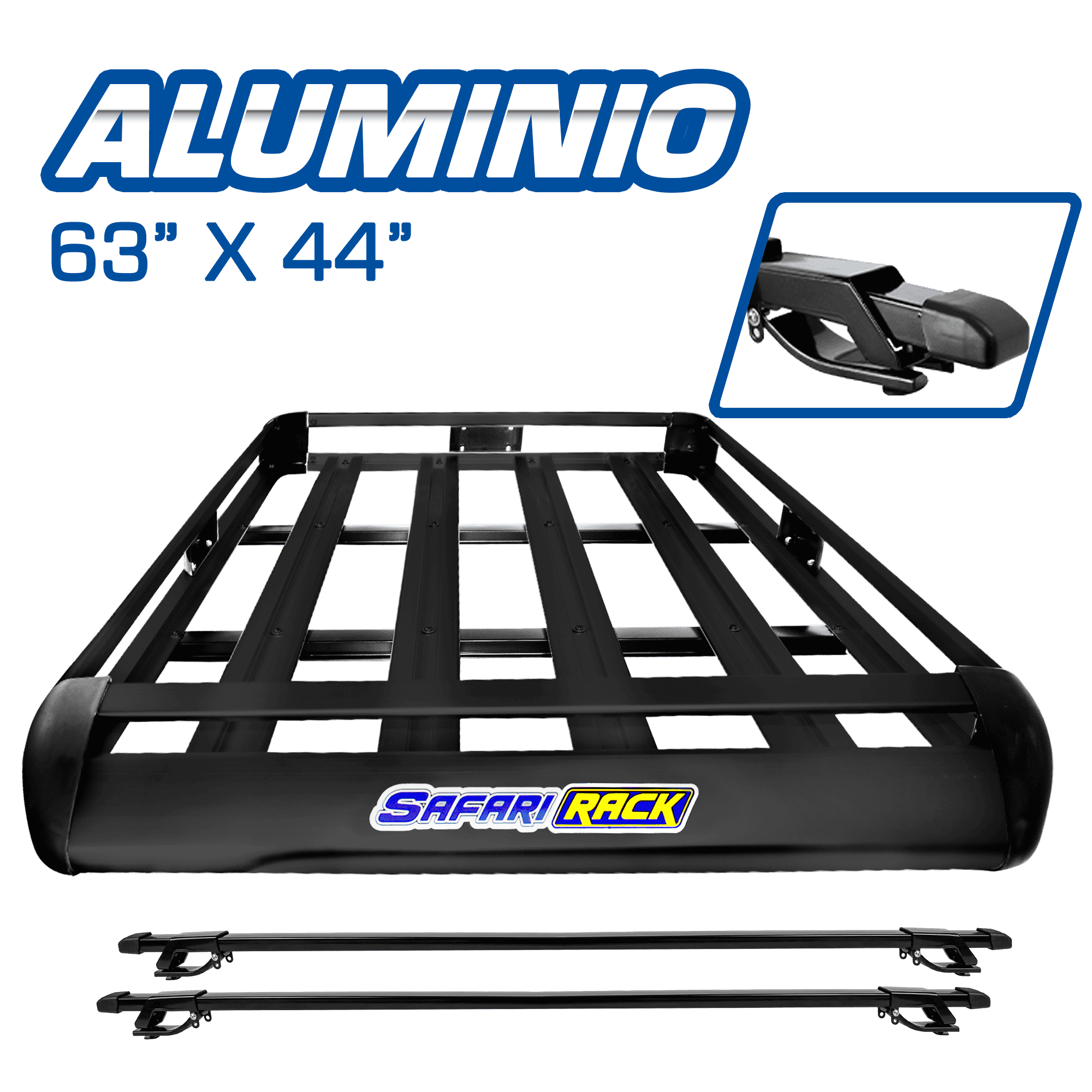 PARRILLA ALUM CANASTA C/BARRA BASIC 63X44 / 1.60M NEGRO
